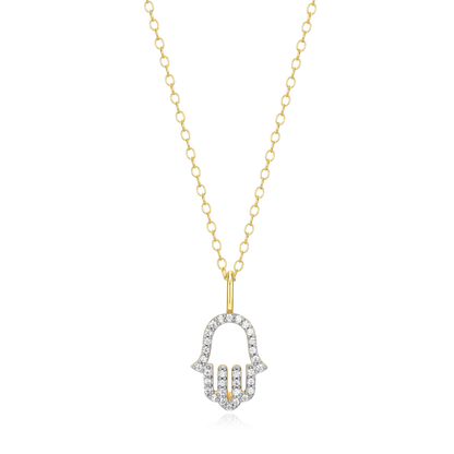 Hamsa Pendant Necklace in 14K Yellow Gold-Plated Sterling Silver | M by Monte Luna