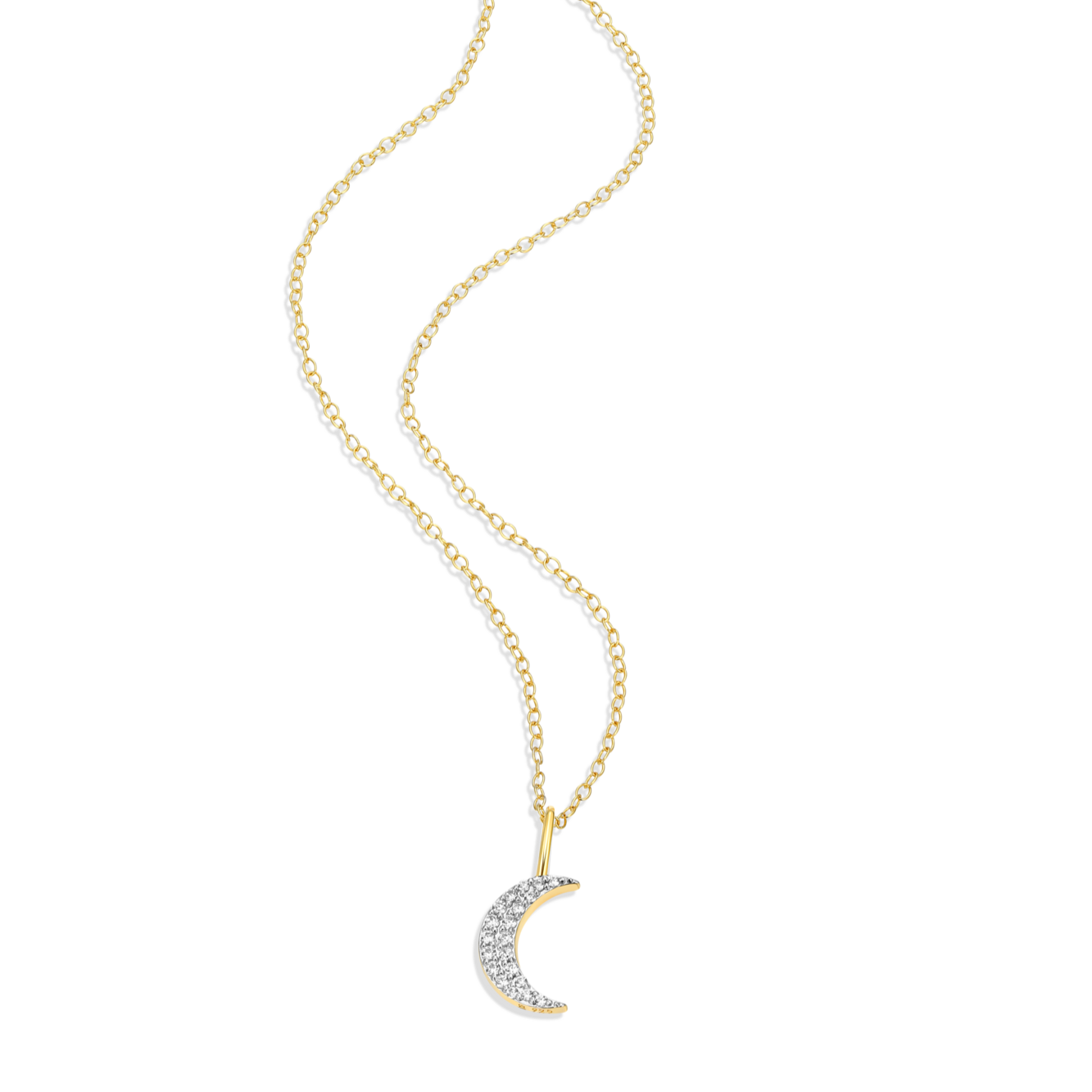Crescent Pendant Necklace in 14K Yellow Gold-Plated Sterling Silver | M by Monte Luna