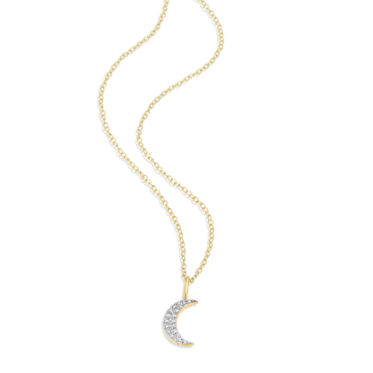 Crescent Pendant Necklace in 14K Yellow Gold-Plated Sterling Silver | M by Monte Luna