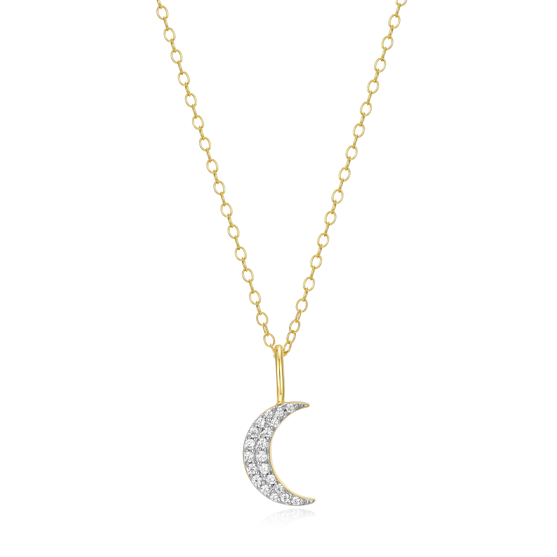 Crescent Pendant Necklace in 14K Yellow Gold-Plated Sterling Silver | M by Monte Luna