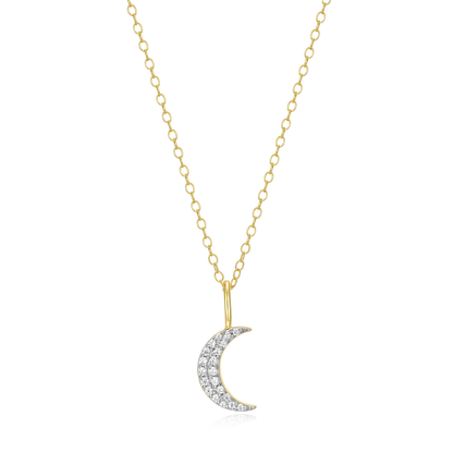 Crescent Pendant Necklace in 14K Yellow Gold-Plated Sterling Silver | M by Monte Luna