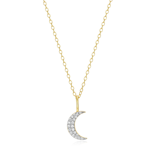Crescent Pendant Necklace in 14K Yellow Gold-Plated Sterling Silver | M by Monte Luna