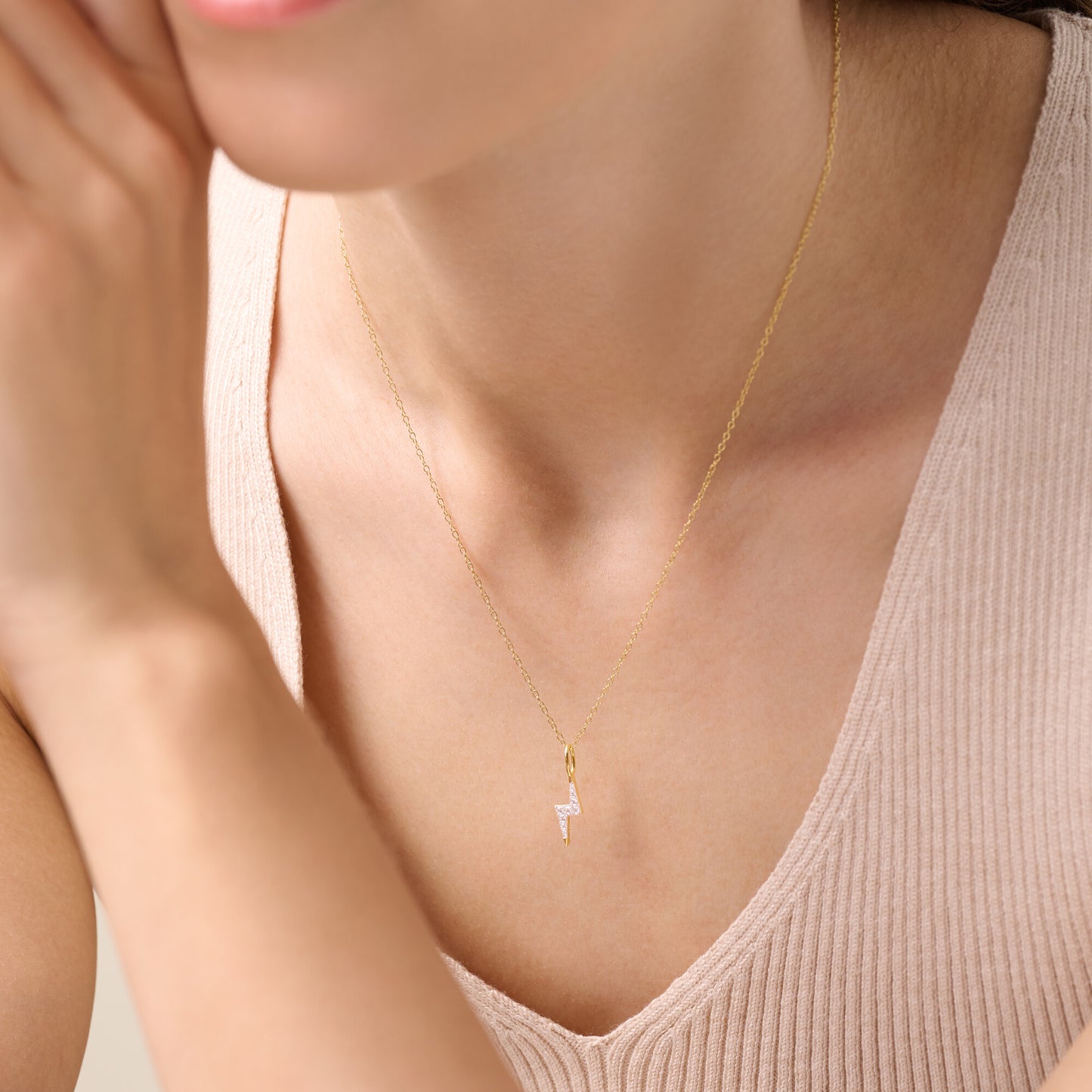 Lighting Pendant Necklace in 14K Yellow Gold-Plated Sterling Silver | M by Monte Luna
