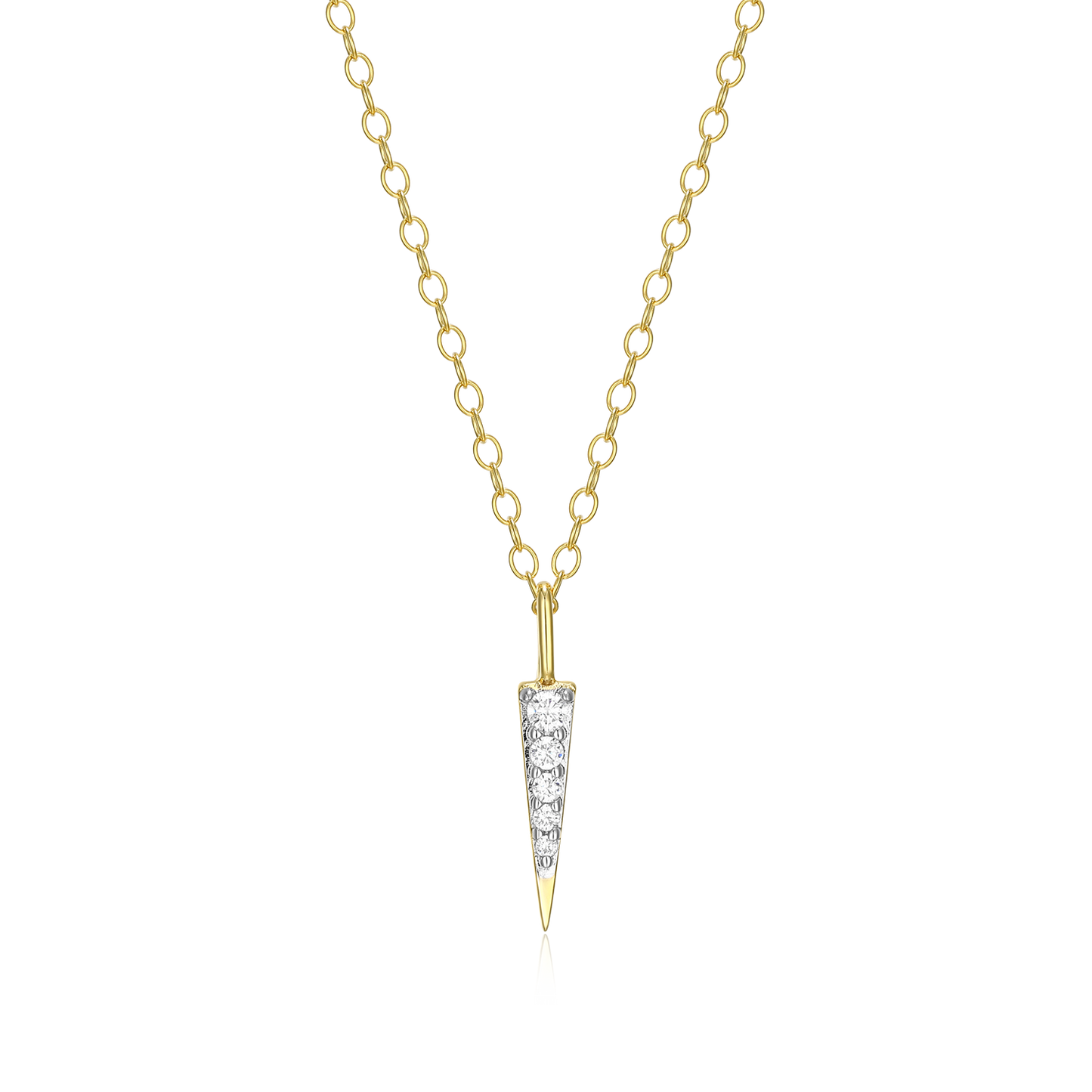 Pave Dagger Lab-Created Diamond Pendant Necklace in 14K Gold & Rhodium-Plated Sterling Silver | M by Monte Luna