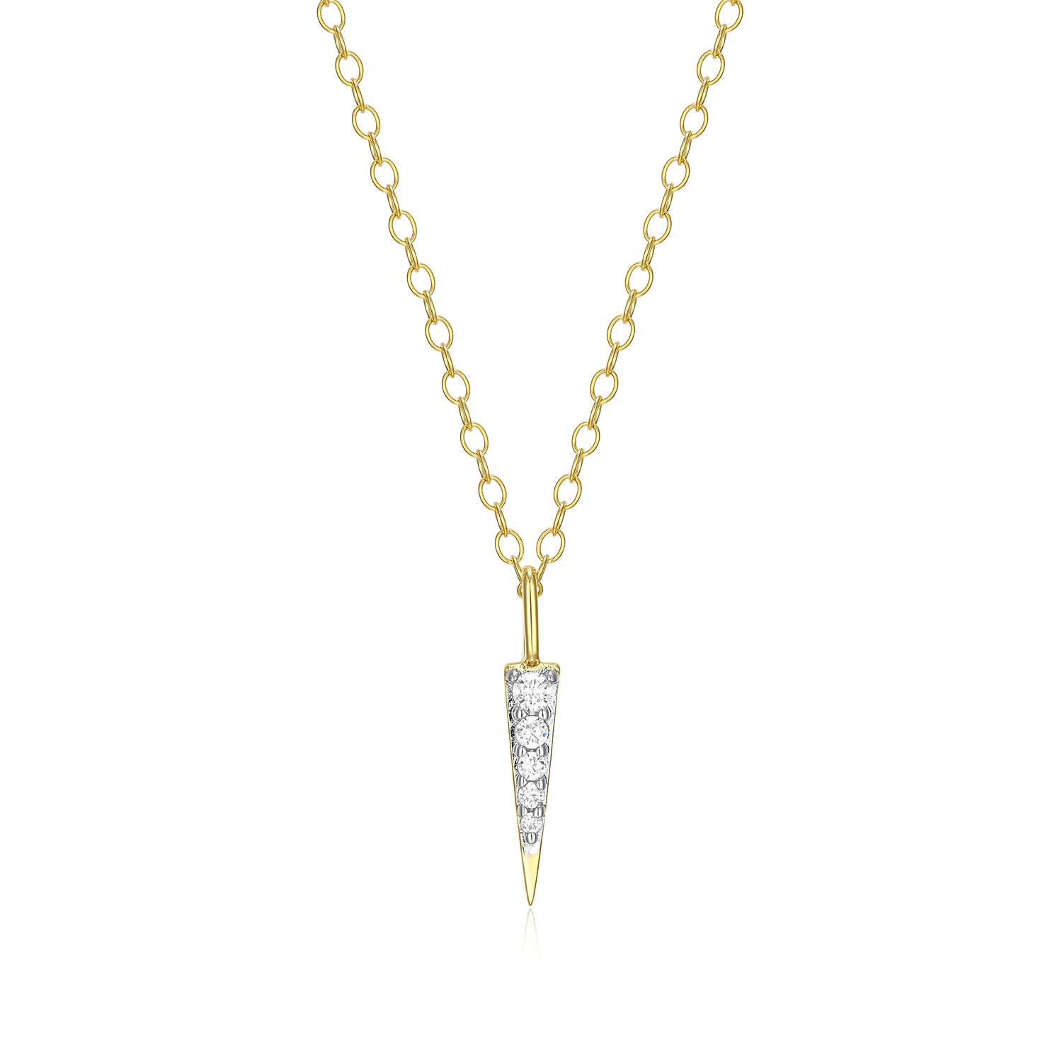 Pave Dagger Lab-Created Diamond Pendant Necklace in 14K Gold & Rhodium-Plated Sterling Silver | M by Monte Luna