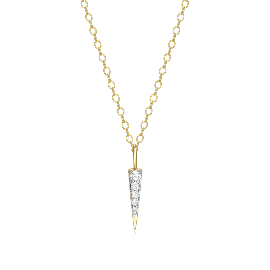 Pave Dagger Lab-Created Diamond Pendant Necklace in 14K Gold & Rhodium-Plated Sterling Silver | M by Monte Luna