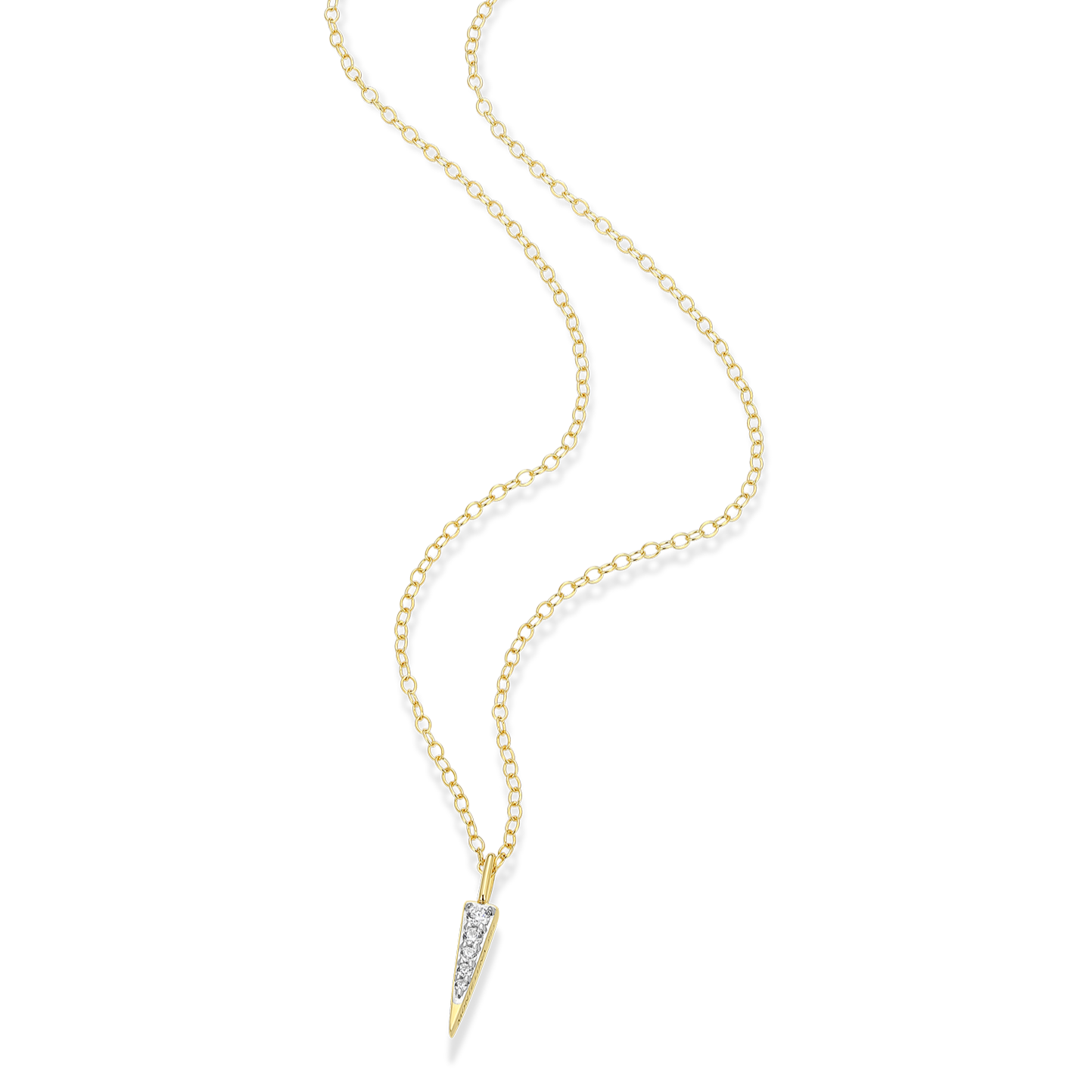 Pave Dagger Lab-Created Diamond Pendant Necklace in 14K Gold & Rhodium-Plated Sterling Silver | M by Monte Luna