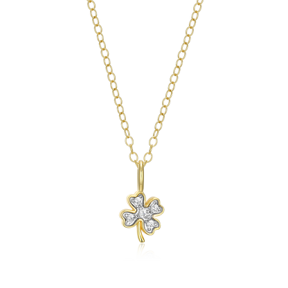 Lucky Clover Lab-Created Diamond Pendant Necklace in 14K Gold & Rhodium-Plated Sterling Silver | M by Monte Luna