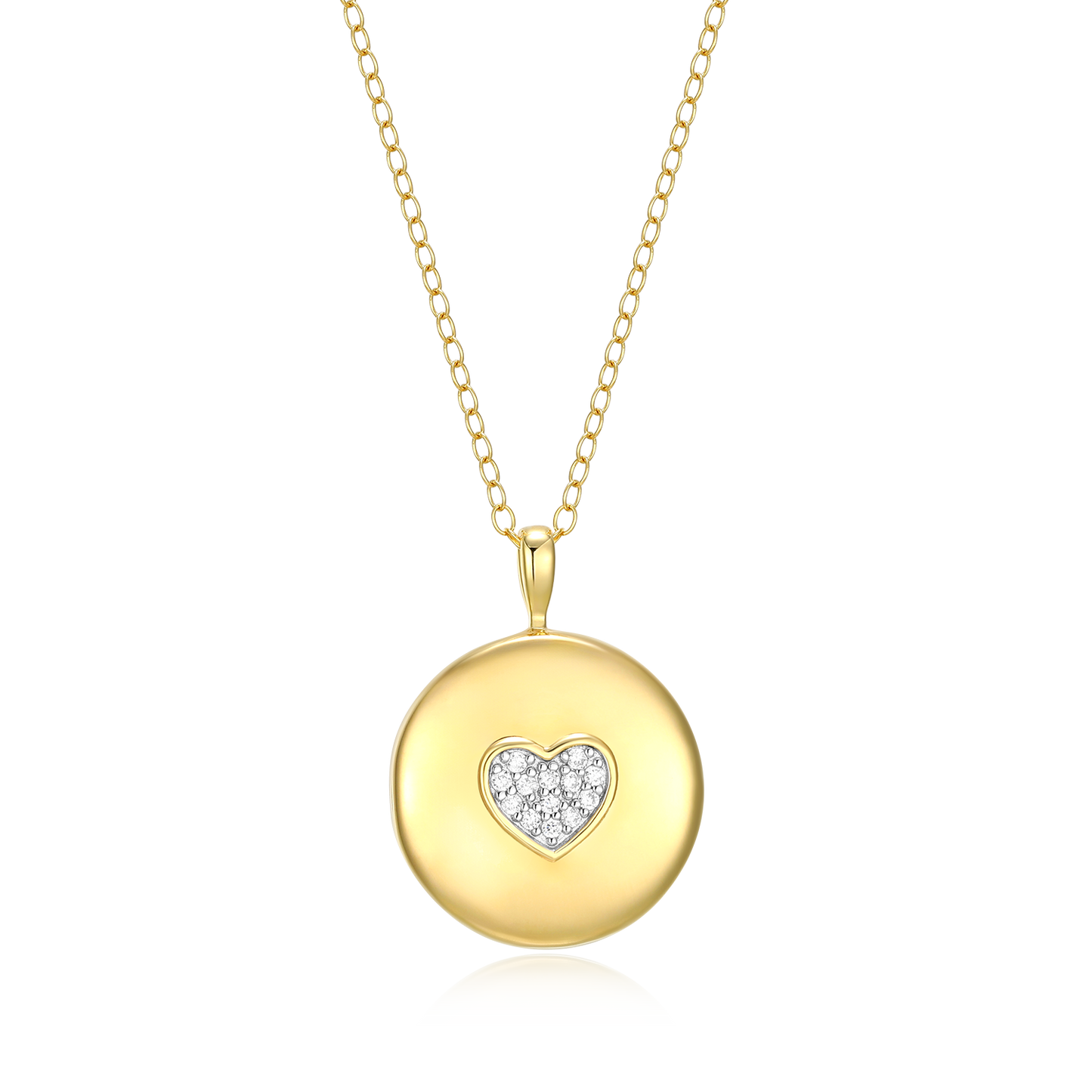 Pave Heart Locket Lab-Created Diamond Pendant Necklace in 14K Gold & Rhodium-Plated Sterling Silver | M by Monte Luna
