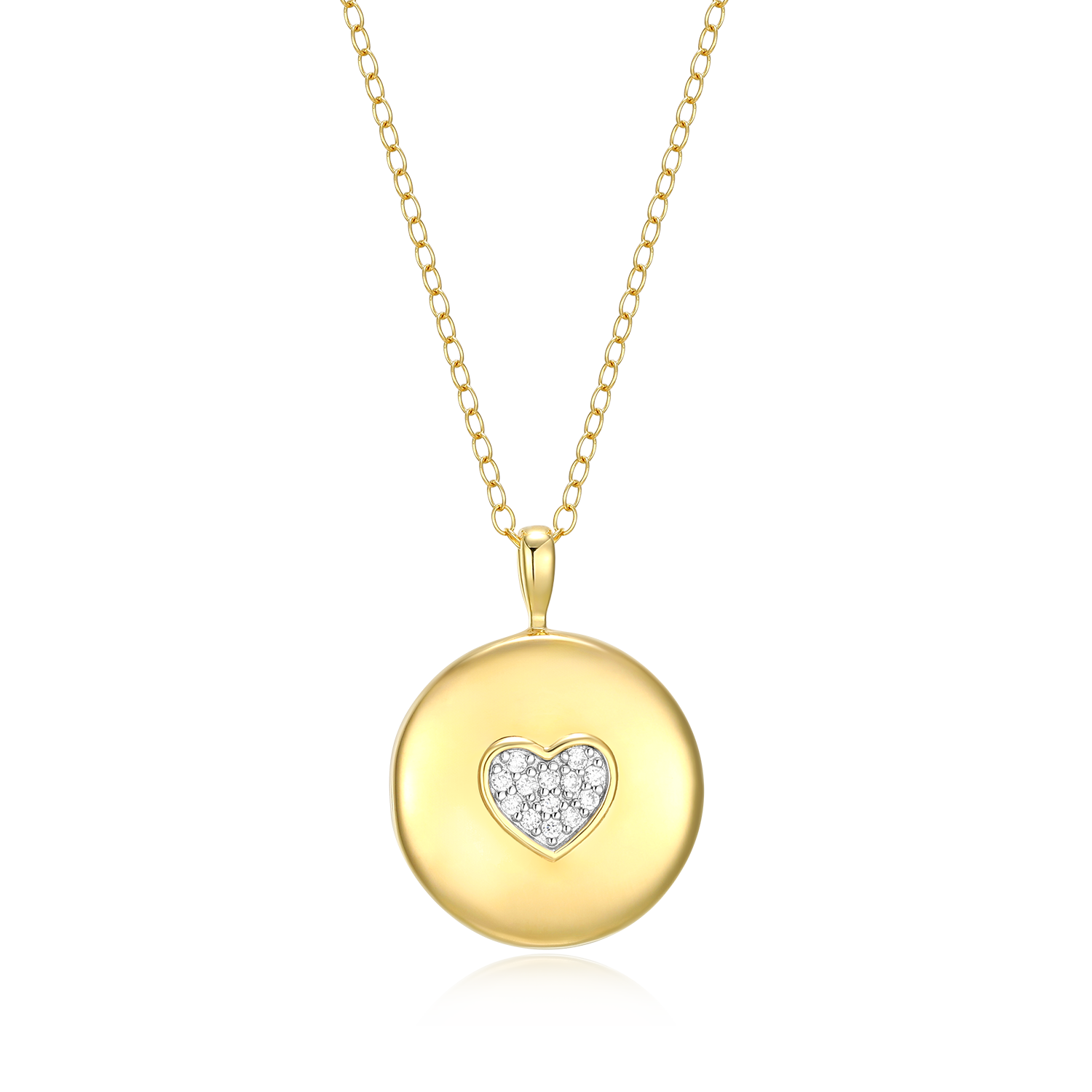 Pave Heart Locket Lab-Created Diamond Pendant Necklace in 14K Gold & Rhodium-Plated Sterling Silver | M by Monte Luna