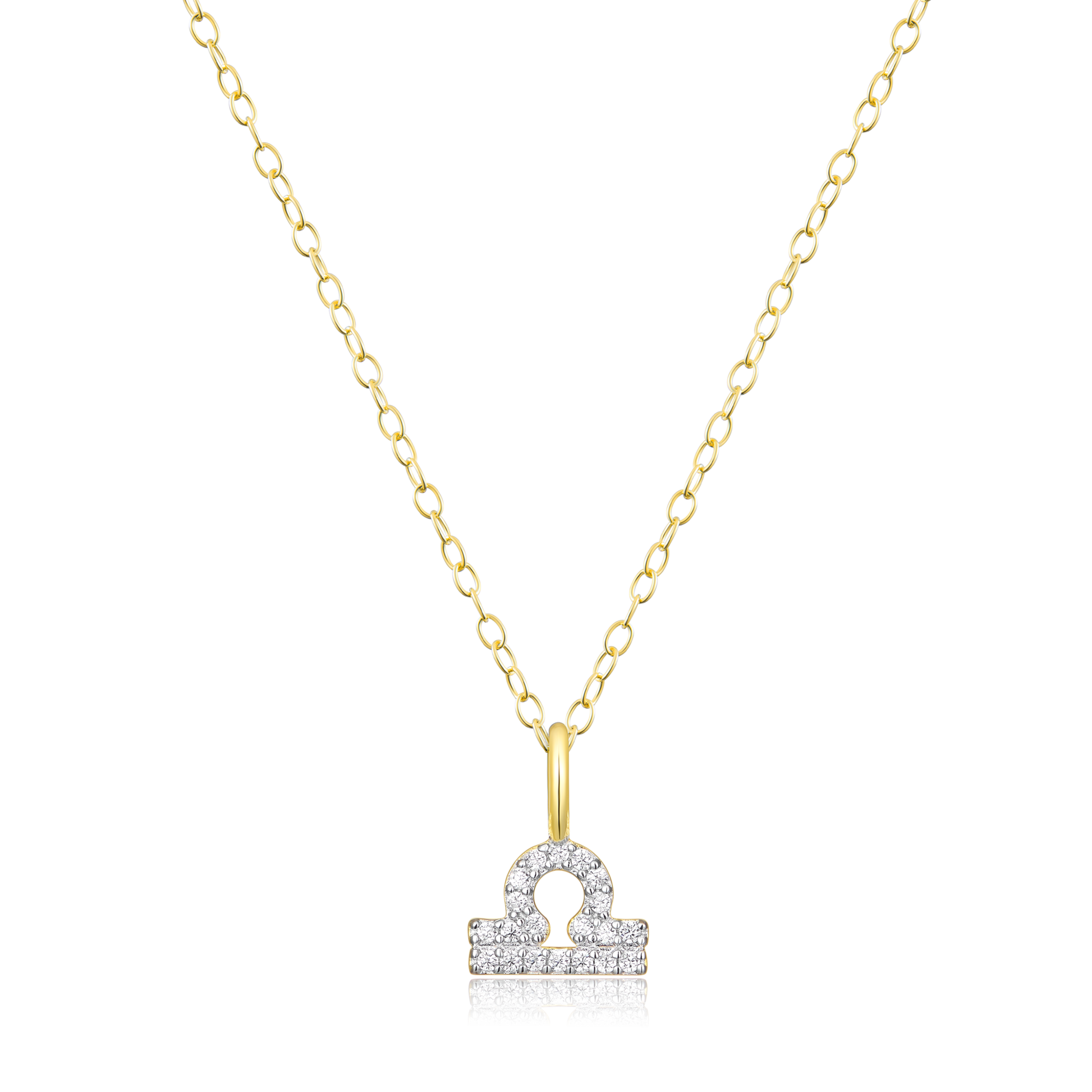 Libra Constellation Pendant Necklace in 14K Yellow Gold-Plated Sterling Silver | M by Monte Luna