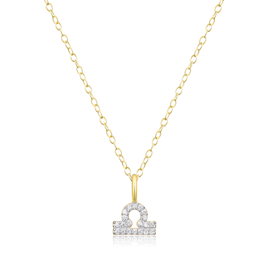 Libra Constellation Pendant Necklace in 14K Yellow Gold-Plated Sterling Silver | M by Monte Luna