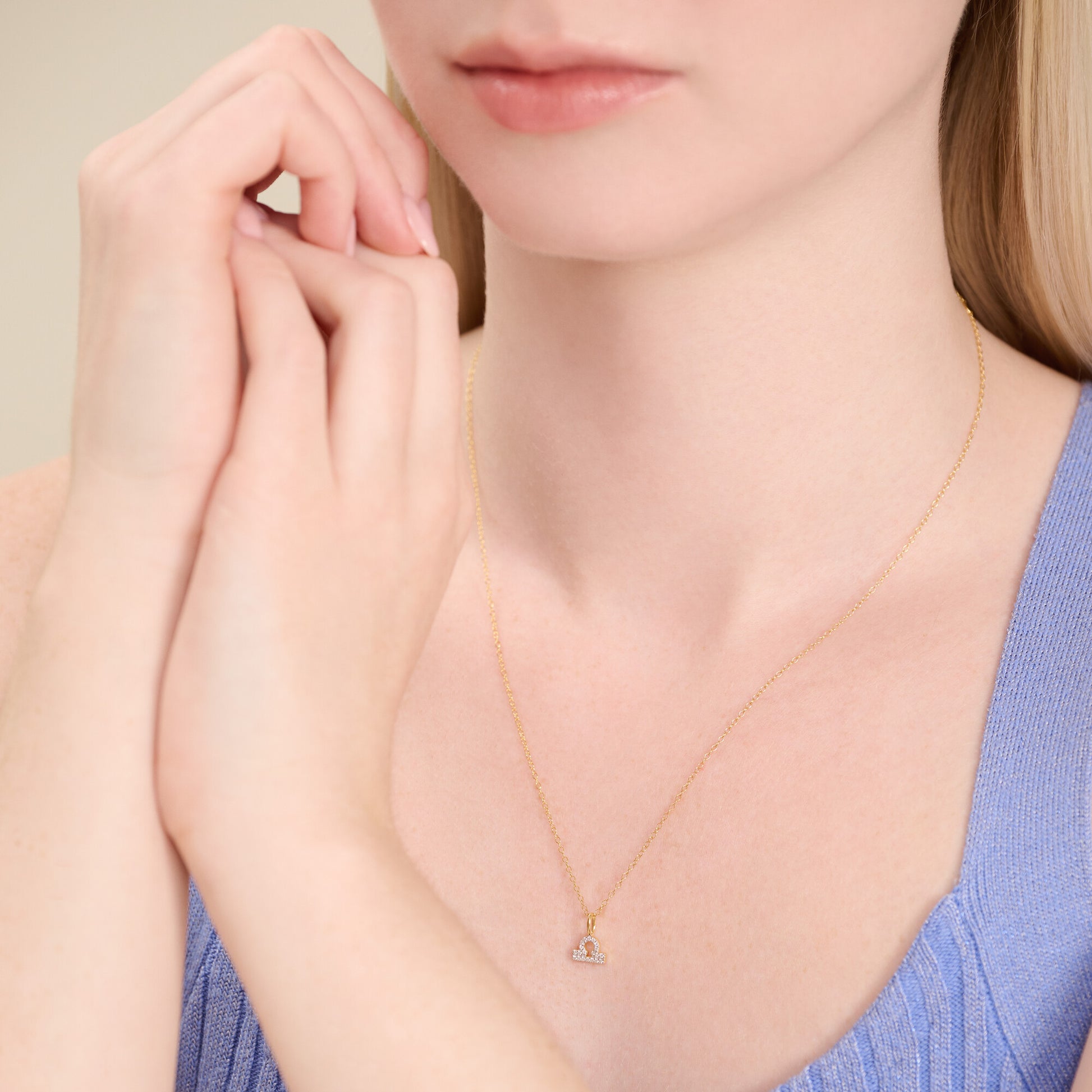 Libra Constellation Pendant Necklace in 14K Yellow Gold-Plated Sterling Silver | M by Monte Luna