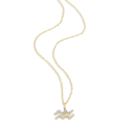 Aquarius Constellation Pendant Necklace in 14K Yellow Gold-Plated Sterling Silver | M by Monte Luna