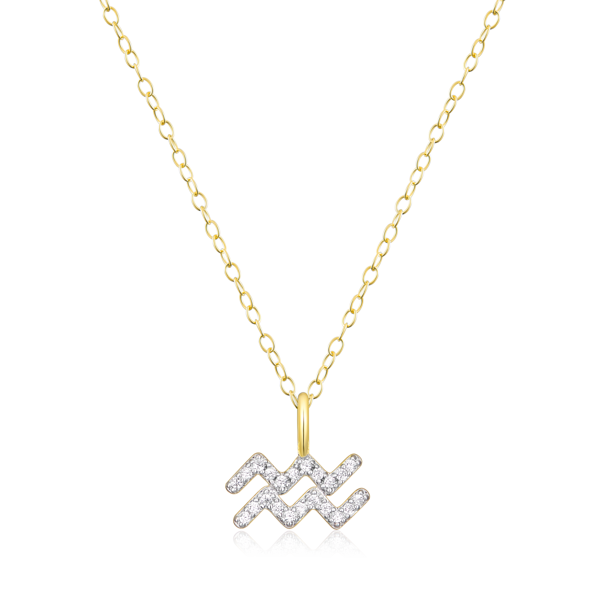 Aquarius Constellation Pendant Necklace in 14K Yellow Gold-Plated Sterling Silver | M by Monte Luna