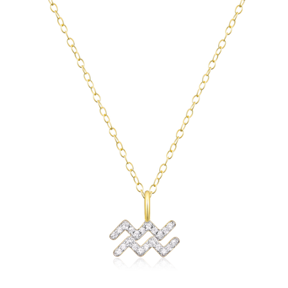 Aquarius Constellation Pendant Necklace in 14K Yellow Gold-Plated Sterling Silver | M by Monte Luna