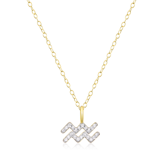 Aquarius Constellation Pendant Necklace in 14K Yellow Gold-Plated Sterling Silver | M by Monte Luna