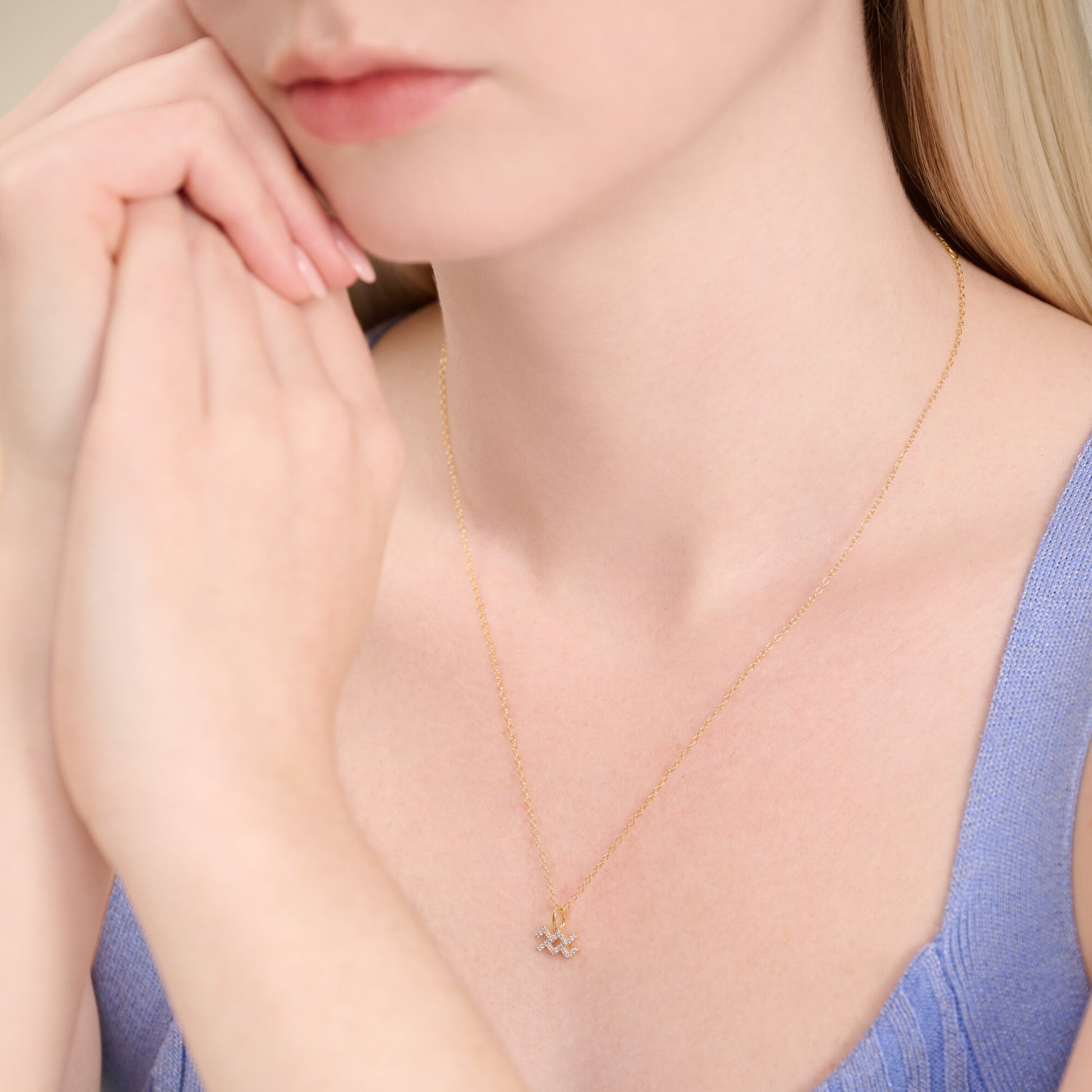 Aquarius Constellation Pendant Necklace in 14K Yellow Gold-Plated Sterling Silver | M by Monte Luna