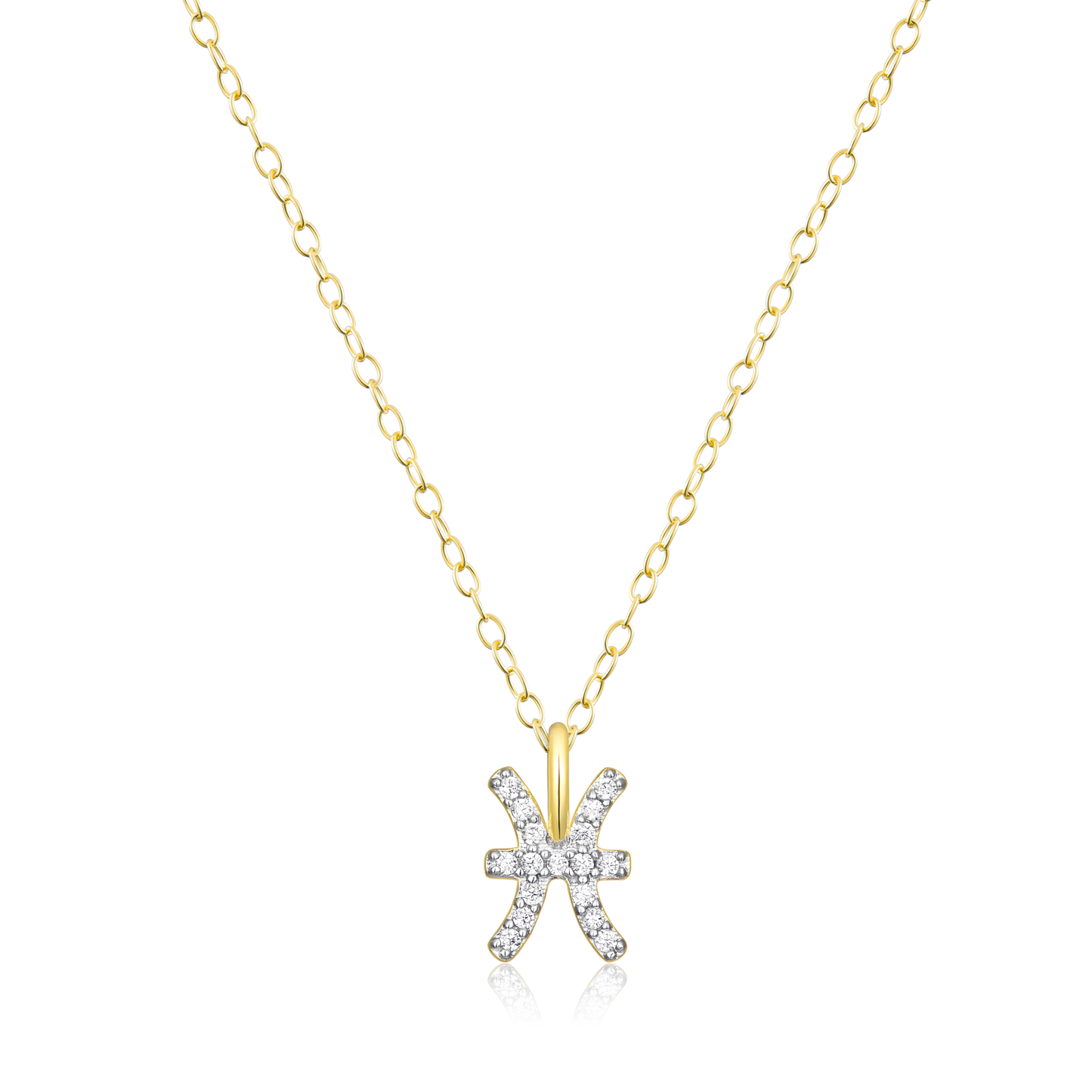 Pisces Constellation Pendant Necklace in 14K Yellow Gold-Plated Sterling Silver | M by Monte Luna