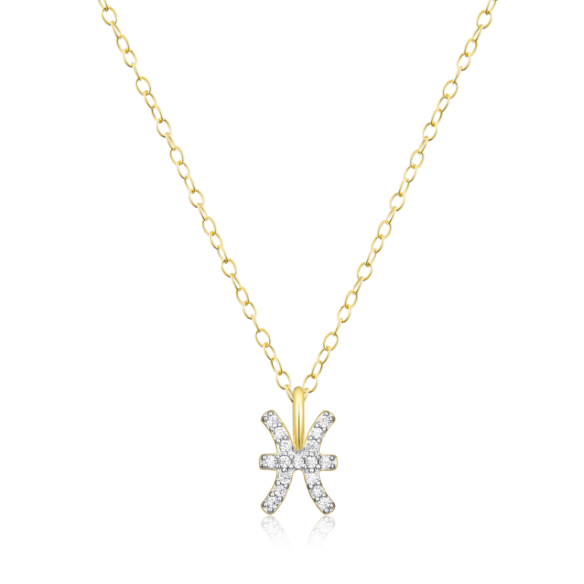 Pisces Constellation Pendant Necklace in 14K Yellow Gold-Plated Sterling Silver | M by Monte Luna