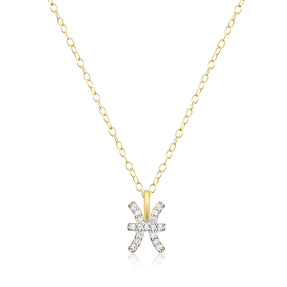 Pisces Constellation Pendant Necklace in 14K Yellow Gold-Plated Sterling Silver | M by Monte Luna
