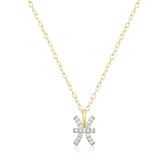 Pisces Constellation Pendant Necklace in 14K Yellow Gold-Plated Sterling Silver | M by Monte Luna
