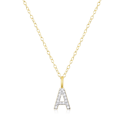 Letter "A" Initial Pendant Necklace in 14K Yellow Gold-Plated Sterling Silver | M by Monte Luna