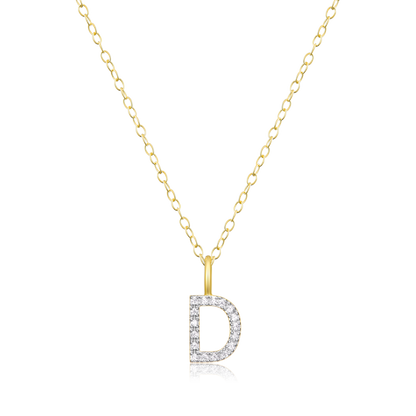 Letter "D" Initial Pendant Necklace in 14K Yellow Gold-Plated Sterling Silver | M by Monte Luna