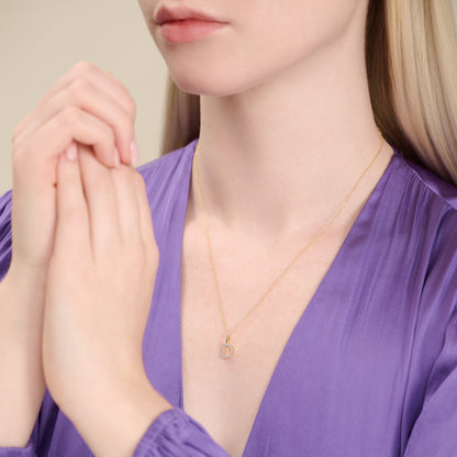 Letter "D" Initial Pendant Necklace in 14K Yellow Gold-Plated Sterling Silver | M by Monte Luna