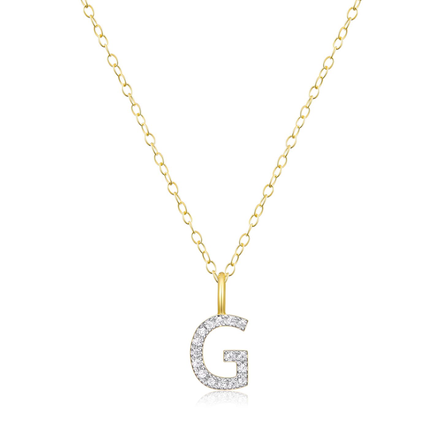 Letter "G" Initial Pendant Necklace in 14K Yellow Gold-Plated Sterling Silver | M by Monte Luna
