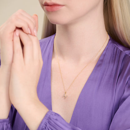 Letter "H" Initial Pendant Necklace in 14K Yellow Gold-Plated Sterling Silver | M by Monte Luna