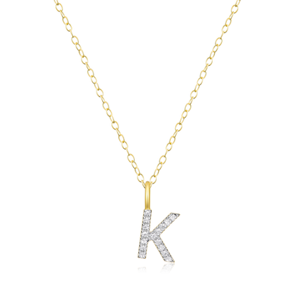Letter "K" Initial Pendant Necklace in 14K Yellow Gold-Plated Sterling Silver | M by Monte Luna