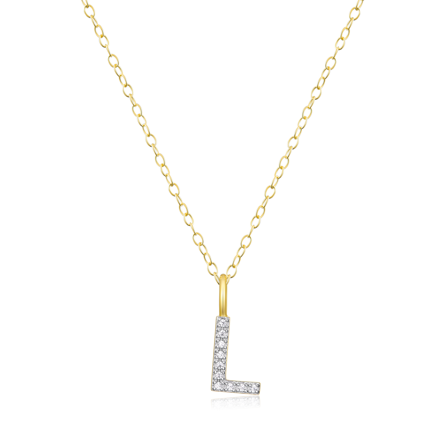 Letter "L" Initial Pendant Necklace in 14K Yellow Gold-Plated Sterling Silver | M by Monte Luna