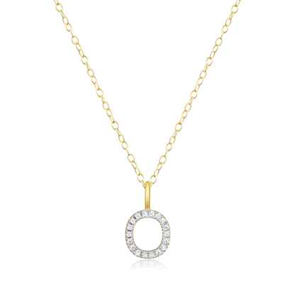 Letter "O" Initial Pendant Necklace in 14K Yellow Gold-Plated Sterling Silver | M by Monte Luna
