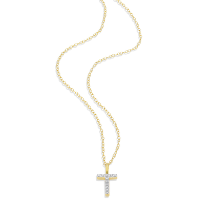 Letter "T" Initial Pendant Necklace in 14K Yellow Gold-Plated Sterling Silver | M by Monte Luna