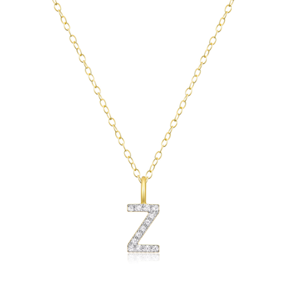 Letter "Z" Initial Pendant Necklace in 14K Yellow Gold-Plated Sterling Silver | M by Monte Luna