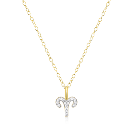 Aries Constellation Pendant Necklace in 14K Yellow Gold-Plated Sterling Silver | M by Monte Luna