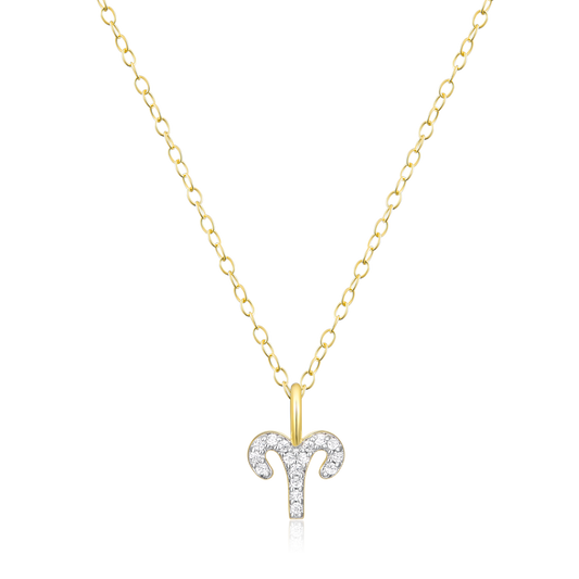 Aries Constellation Pendant Necklace in 14K Yellow Gold-Plated Sterling Silver | M by Monte Luna