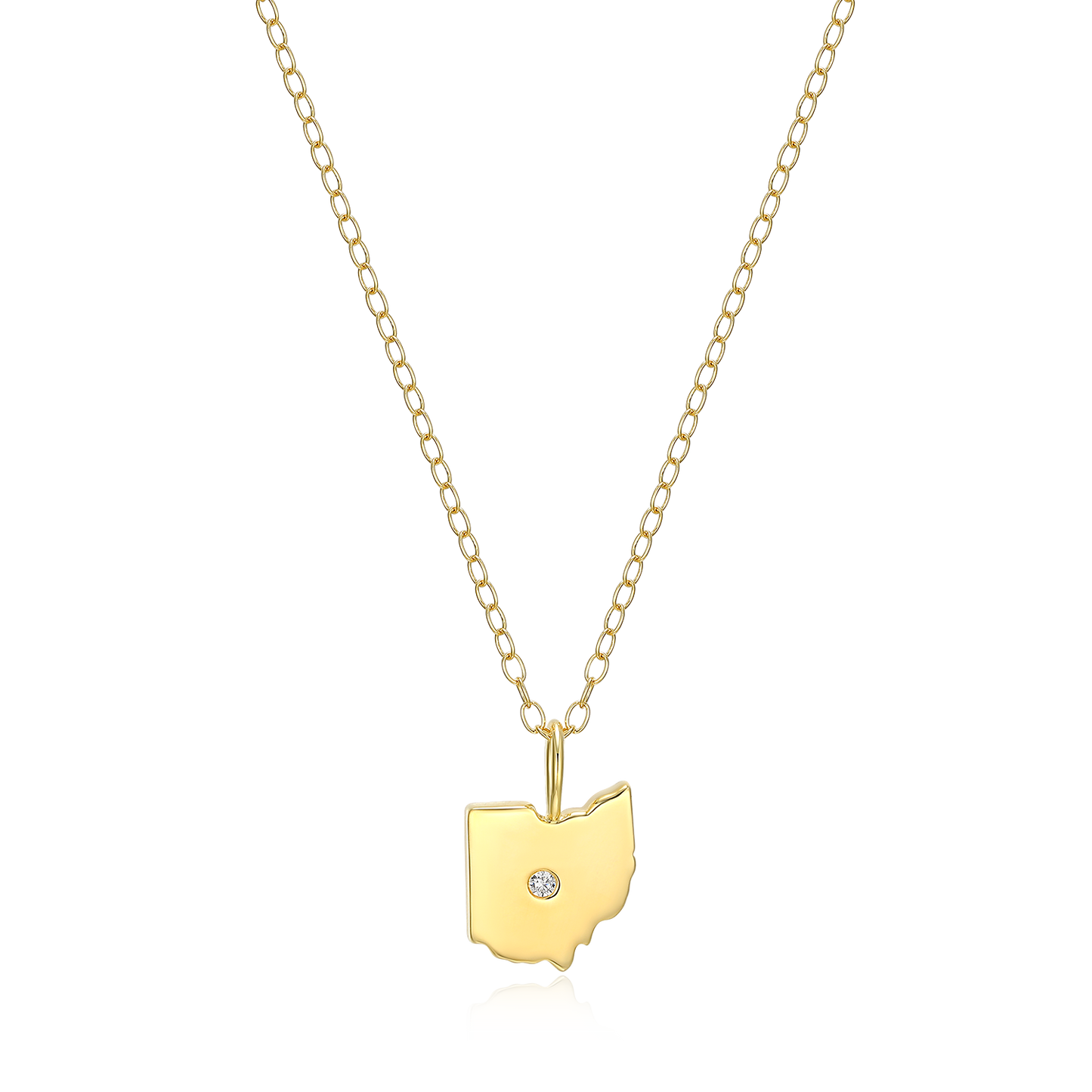 Ohio State Lab-Created Diamond Pendant Necklace in 14K Gold-Plated Sterling Silver | M by Monte Luna