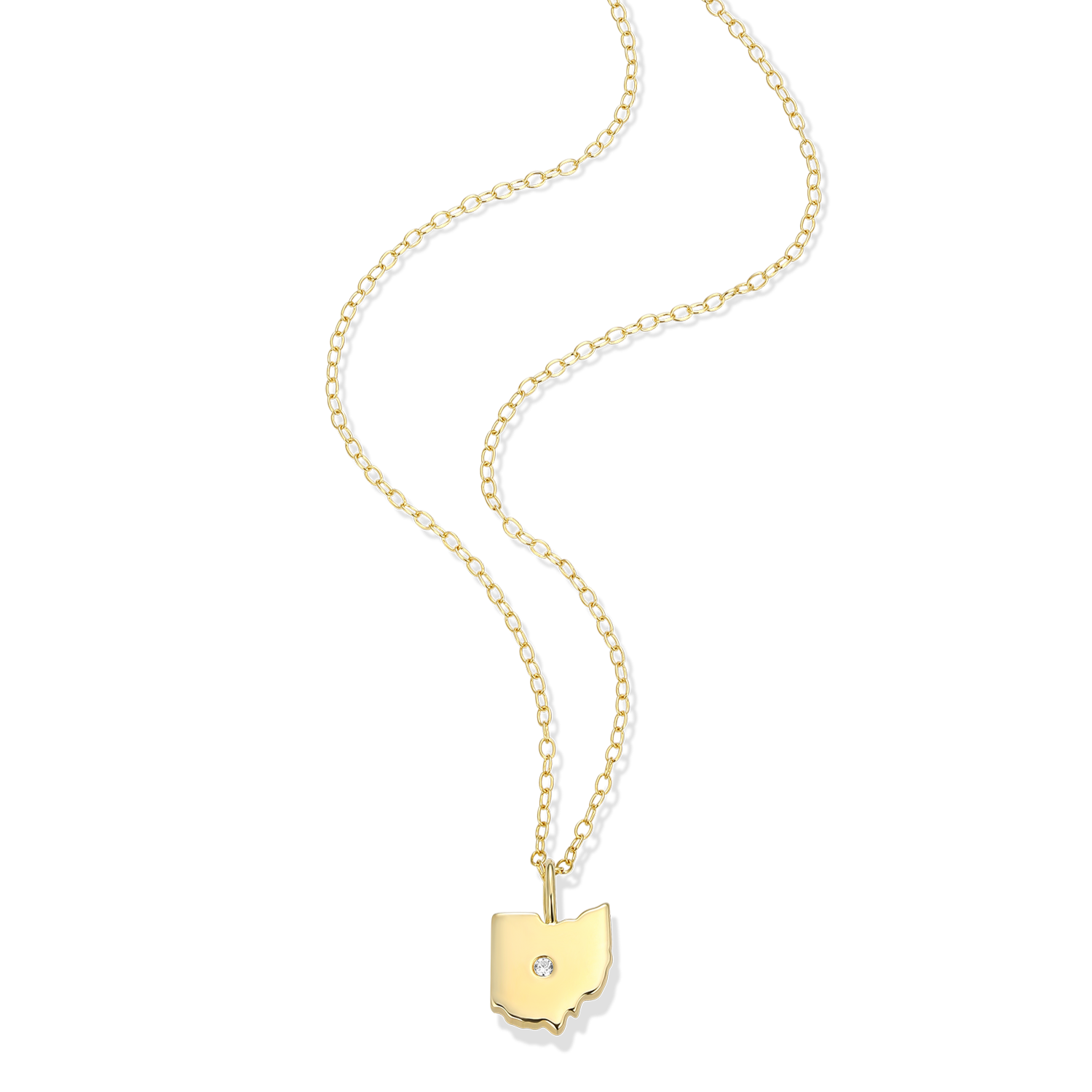 Ohio State Lab-Created Diamond Pendant Necklace in 14K Gold-Plated Sterling Silver | M by Monte Luna