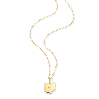 Ohio State Lab-Created Diamond Pendant Necklace in 14K Gold-Plated Sterling Silver | M by Monte Luna