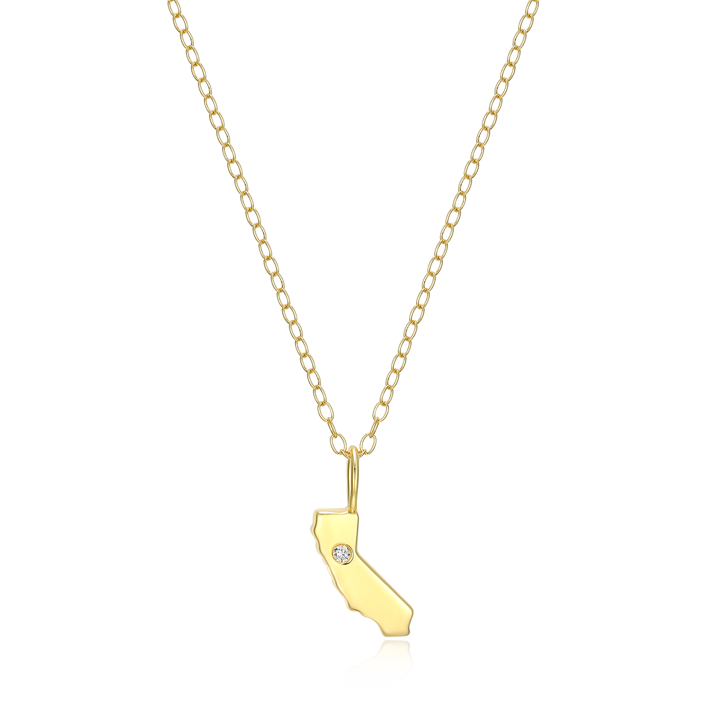 California State Lab-Created Diamond Pendant Necklace in 14K Gold-Plated Sterling Silver | M by Monte Luna