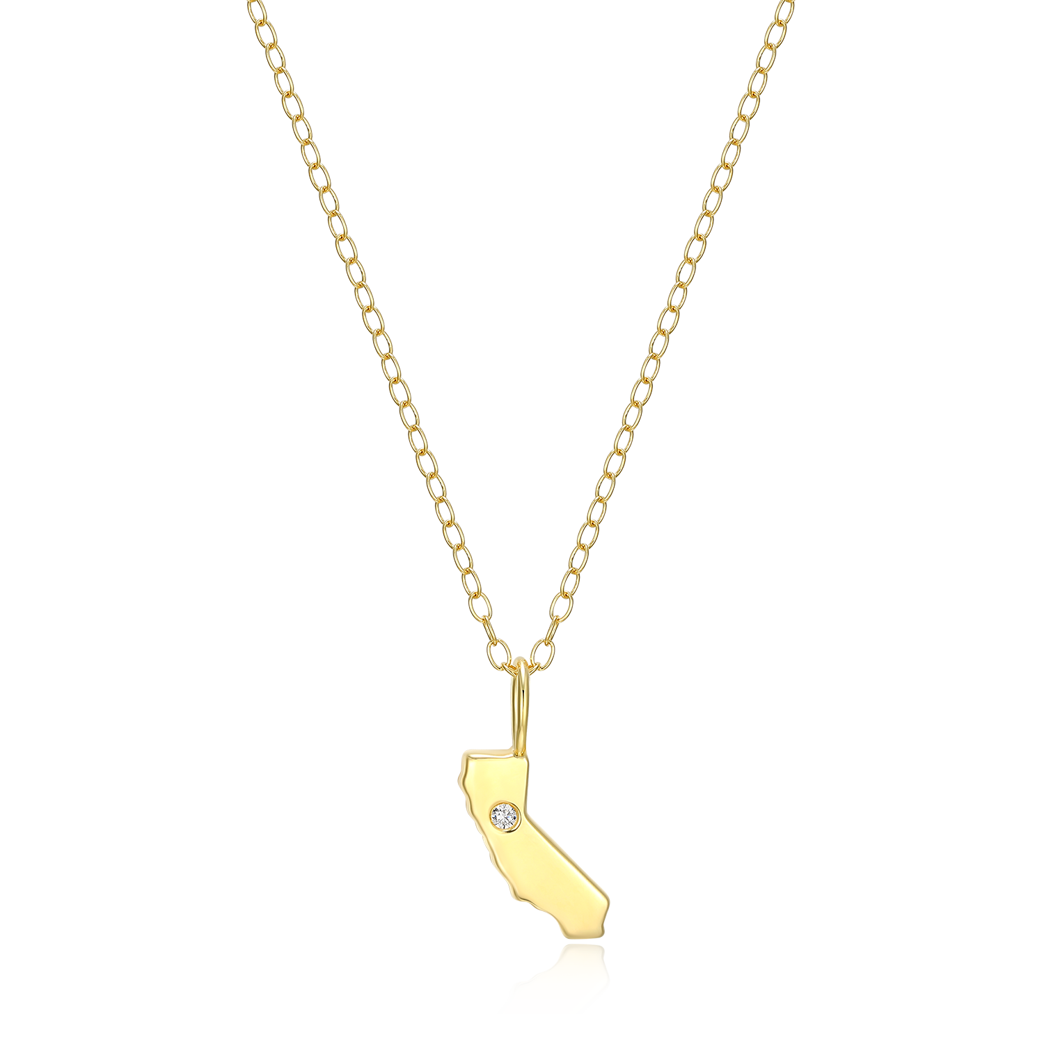 California State Lab-Created Diamond Pendant Necklace in 14K Gold-Plated Sterling Silver | M by Monte Luna