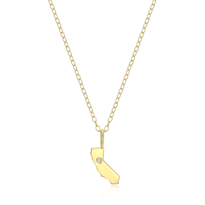 California State Lab-Created Diamond Pendant Necklace in 14K Gold-Plated Sterling Silver | M by Monte Luna
