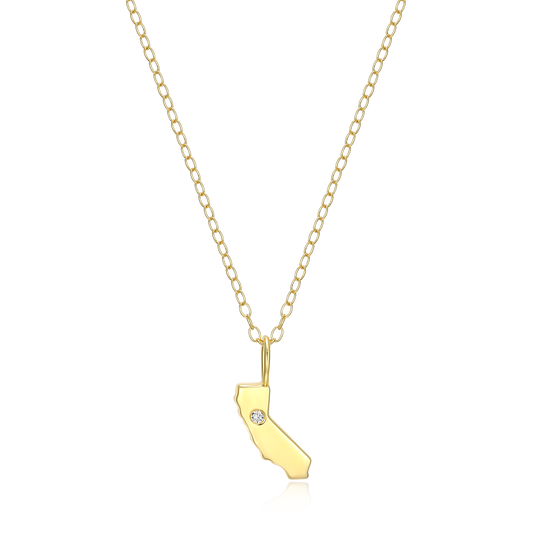 California State Lab-Created Diamond Pendant Necklace in 14K Gold-Plated Sterling Silver | M by Monte Luna