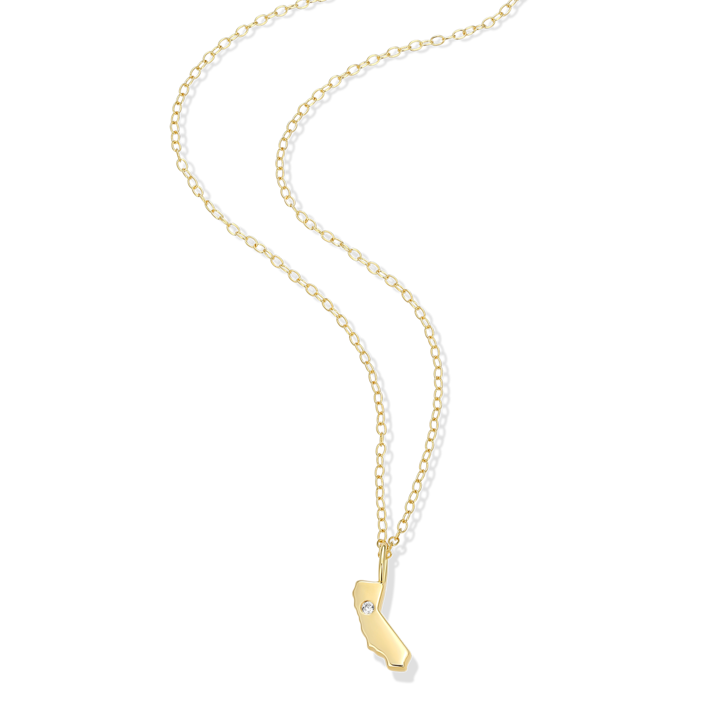 California State Lab-Created Diamond Pendant Necklace in 14K Gold-Plated Sterling Silver | M by Monte Luna