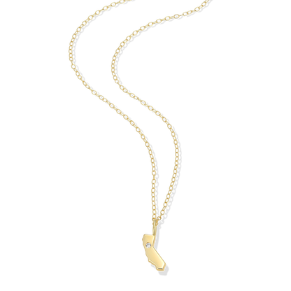 California State Lab-Created Diamond Pendant Necklace in 14K Gold-Plated Sterling Silver | M by Monte Luna