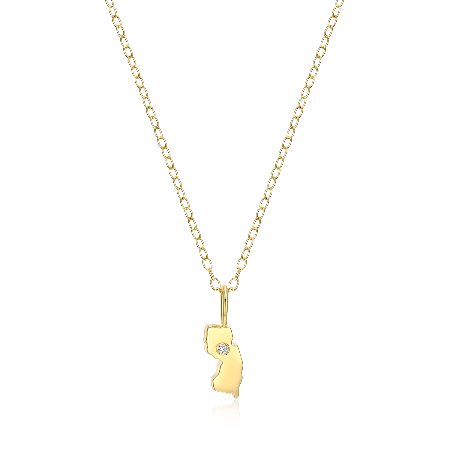 New Jersey State Lab-Created Diamond Pendant Necklace in 14K Gold-Plated Sterling Silver | M by Monte Luna
