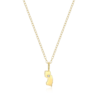New Jersey State Lab-Created Diamond Pendant Necklace in 14K Gold-Plated Sterling Silver | M by Monte Luna