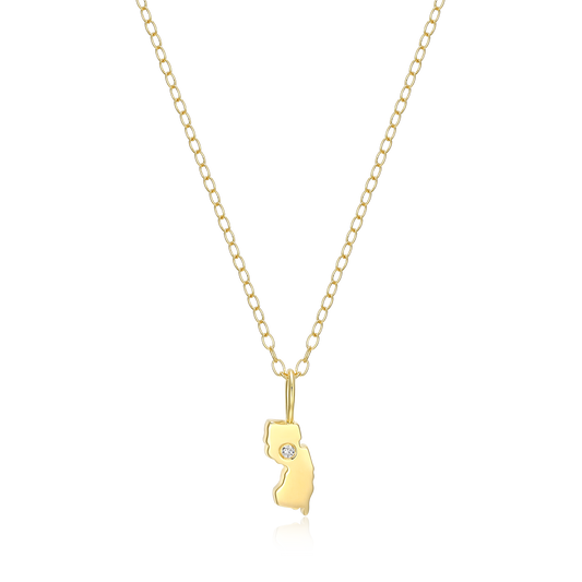New Jersey State Lab-Created Diamond Pendant Necklace in 14K Gold-Plated Sterling Silver | M by Monte Luna